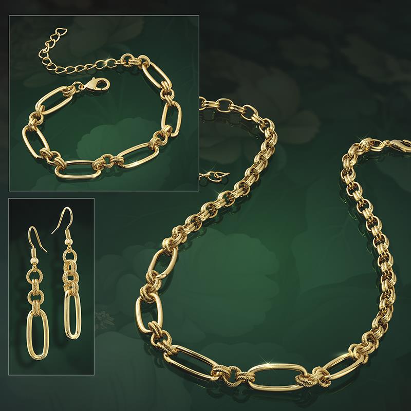 Chain Reaction Necklace, Bracelet & Earrings